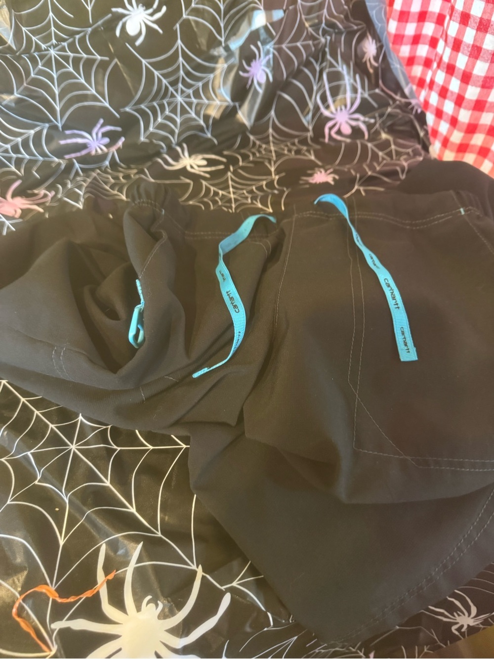 Carhartt Black Scrubs  with Blue Drawcord